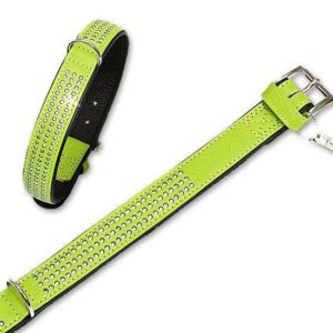 Karlie VINTAGE Strass Halsband 3-reihig - Kiwi - 30 mm, 55 cm